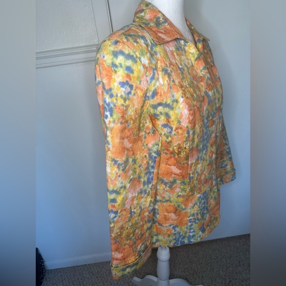 Coldwater Creek Floral Button-Up Jacket size 12 - Picture 3 of 9